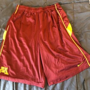 Nike Minnesota Maroon and Yellow Men's Shorts